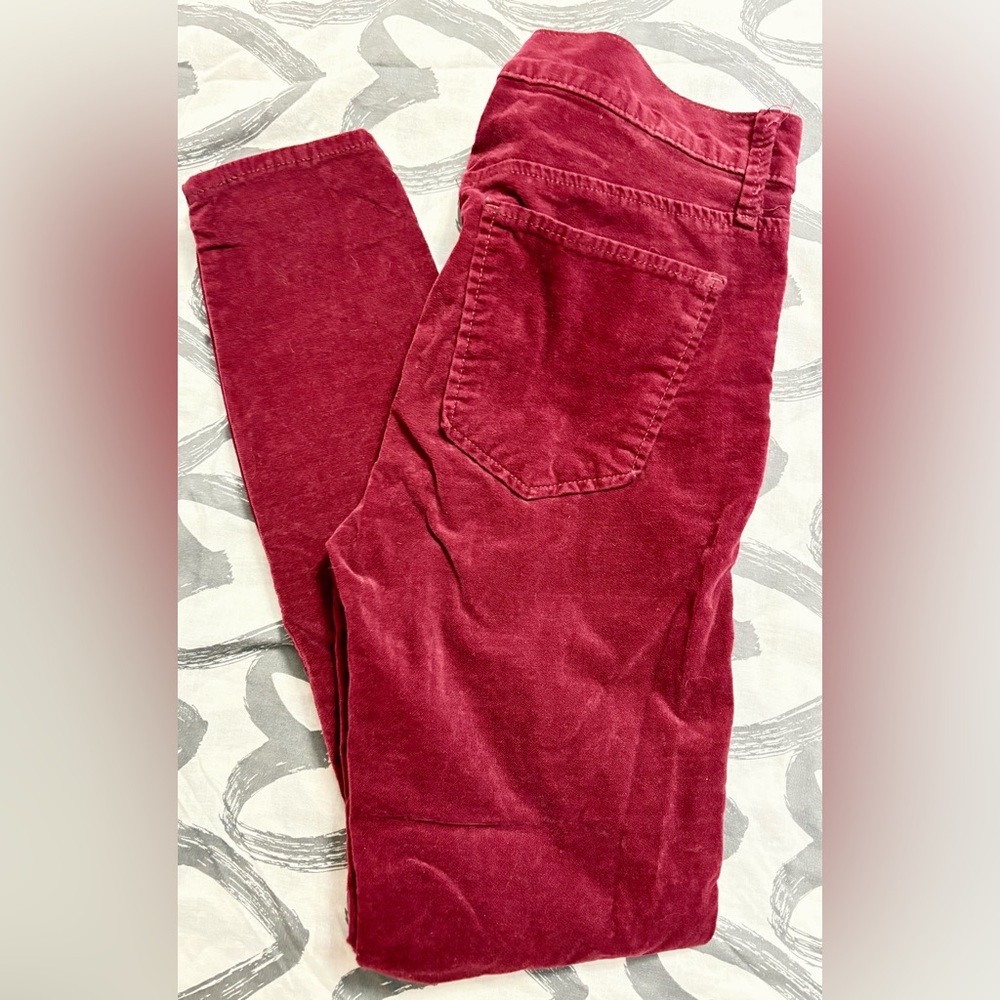 GAP Denim Burgundy Red Velvet Pants